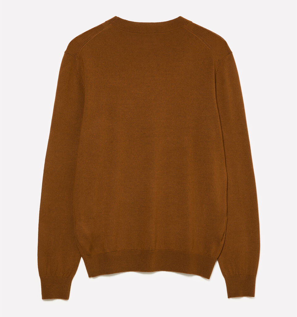 Dunkelbrauner Pullover aus Wollmischung - rundhalspullover für herren - Braun | Sisley image number 2